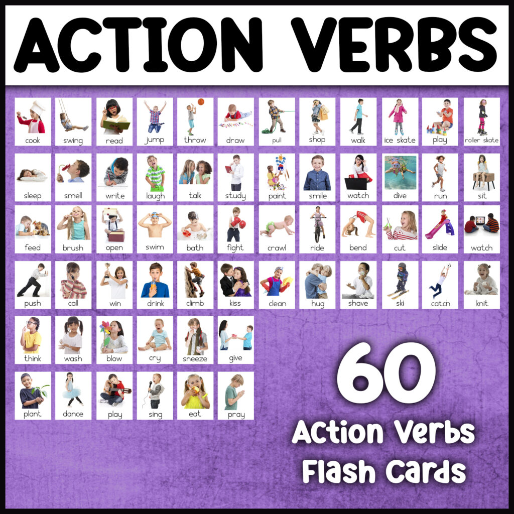 Printable Action Verbs Flashcards