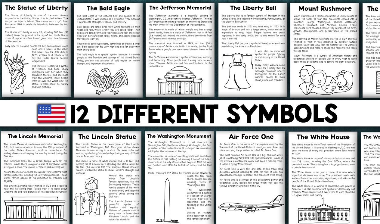 US Symbols Activity For Kids